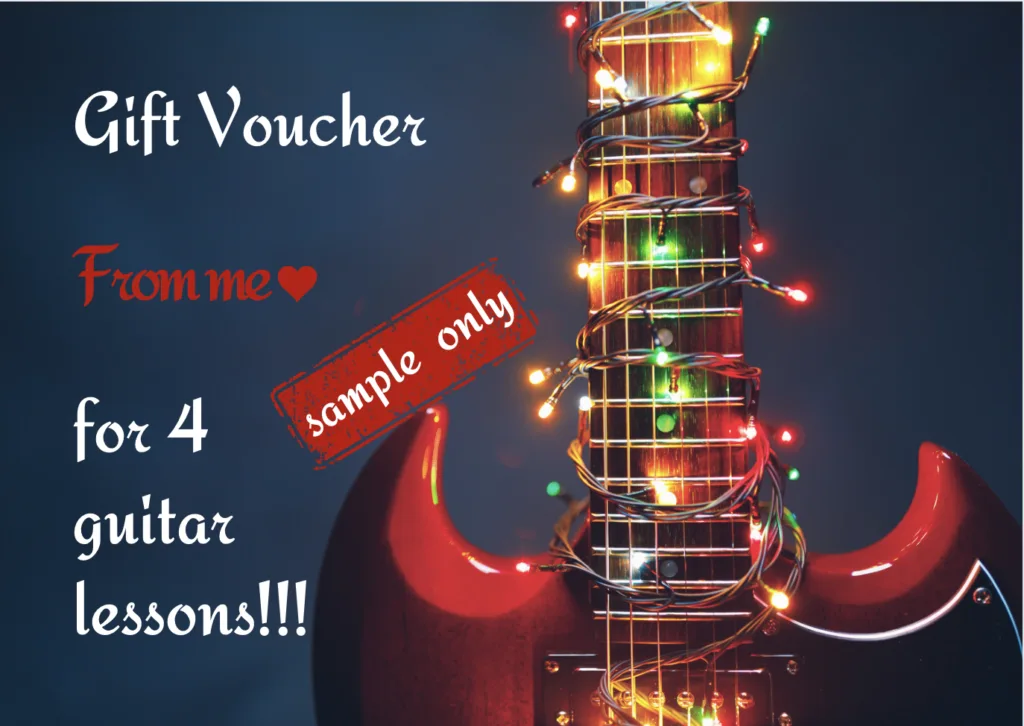 guitar lessons north London - gift certificate